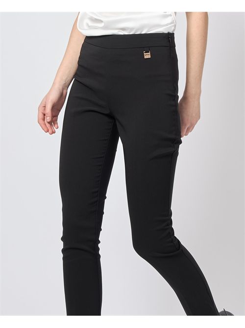 Pantalon femme Mademoiselle du Monde avec fermeture éclair latérale MADEMOISELLE DU MONDE | F448-PA4823NERO